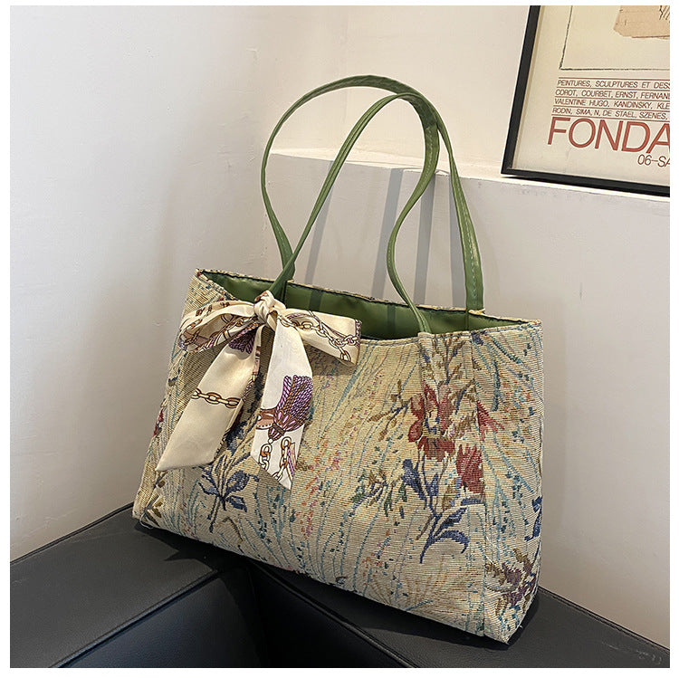 Jacquard Floral Oil Painting Tote Bags - M I I X A S