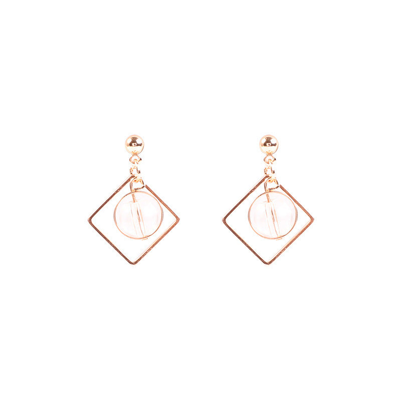 Square Hollow Crystal Earrings