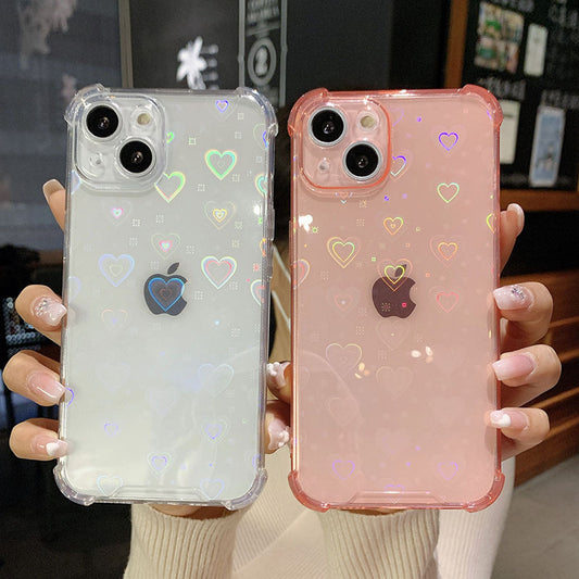 Colorful Laser Heart iPhone Cases