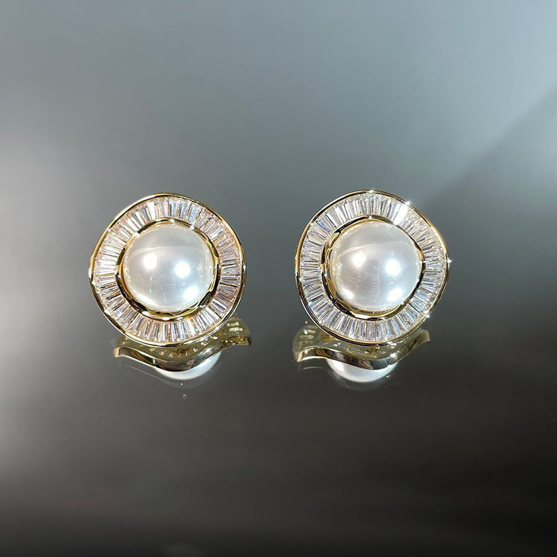 Gold Plated Pearl Stud Earrings