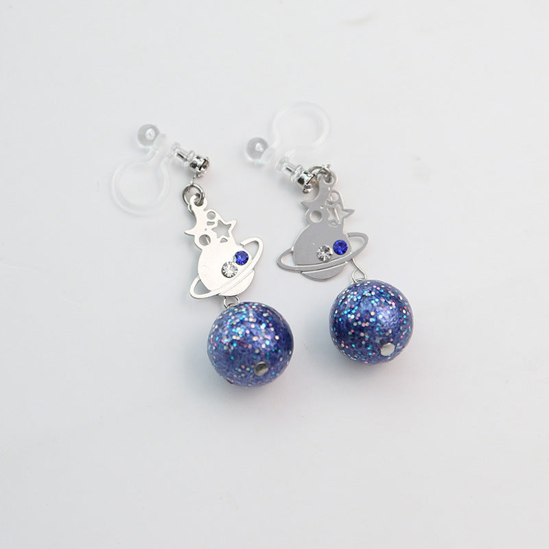 Galaxy Pearl & Stars Design Earrings