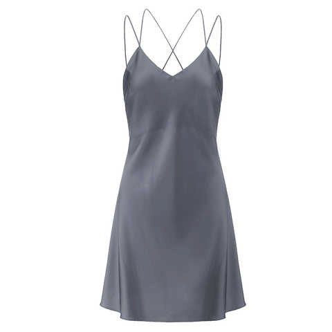 Ladies Sexy Backless Nightdress Silk Sleepwear.