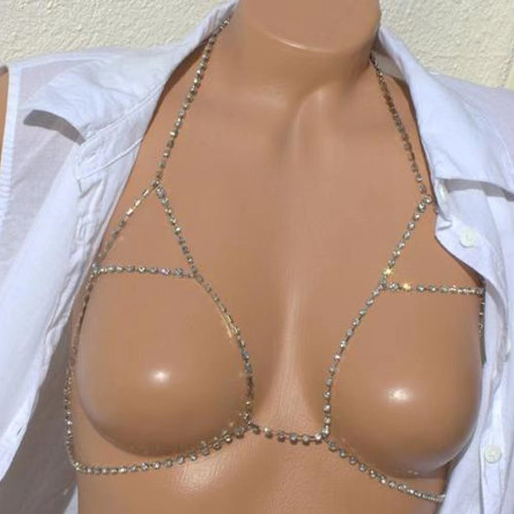 Rhinestone Halter Body Chain