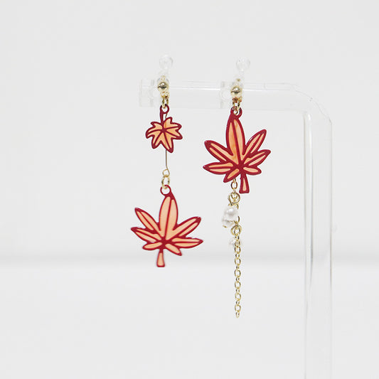 Maple Leaves Design Earrings/Clip on Earrings