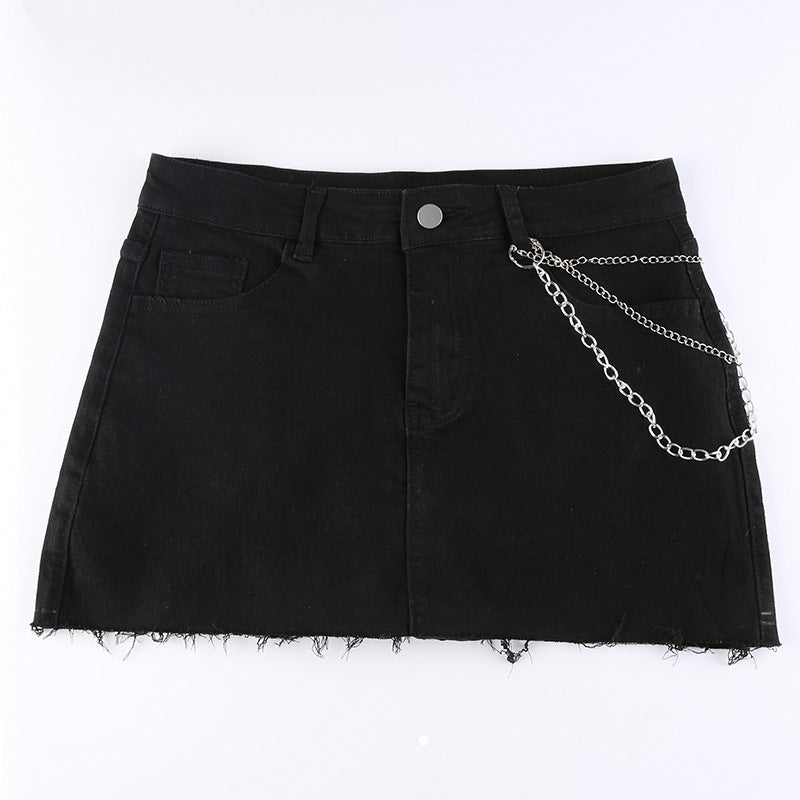 Women Denim Low Waist Mini Short Skirt