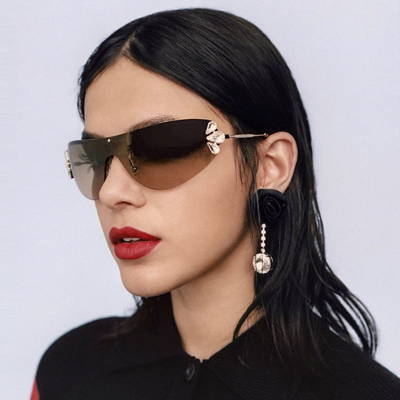 Half-frame Diamond Sunglasses