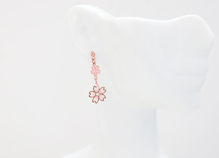 Sakura Floral Cat Earrings/Clip on Earring