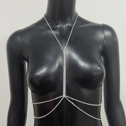 Rhinestone Halter Body Chain