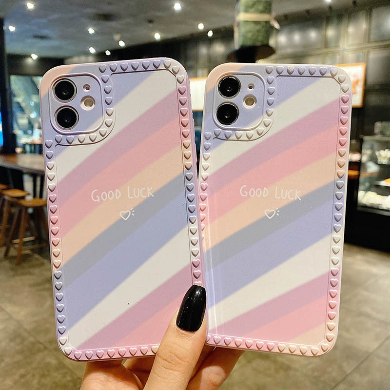 Heart Rainbow Slogan iPhone Cases