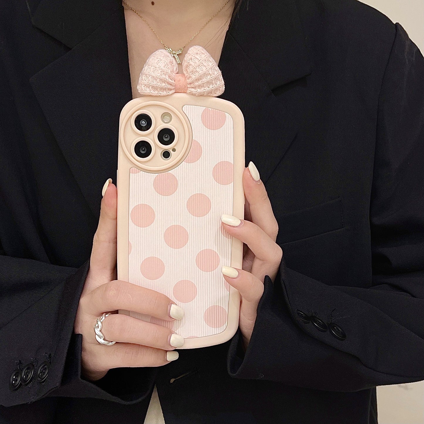 Dots Print 3D Bow Tie iPhone Cases