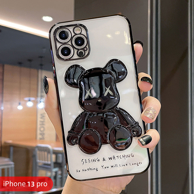 Luxury 3D Electroplating Bear designs iPhone Cases