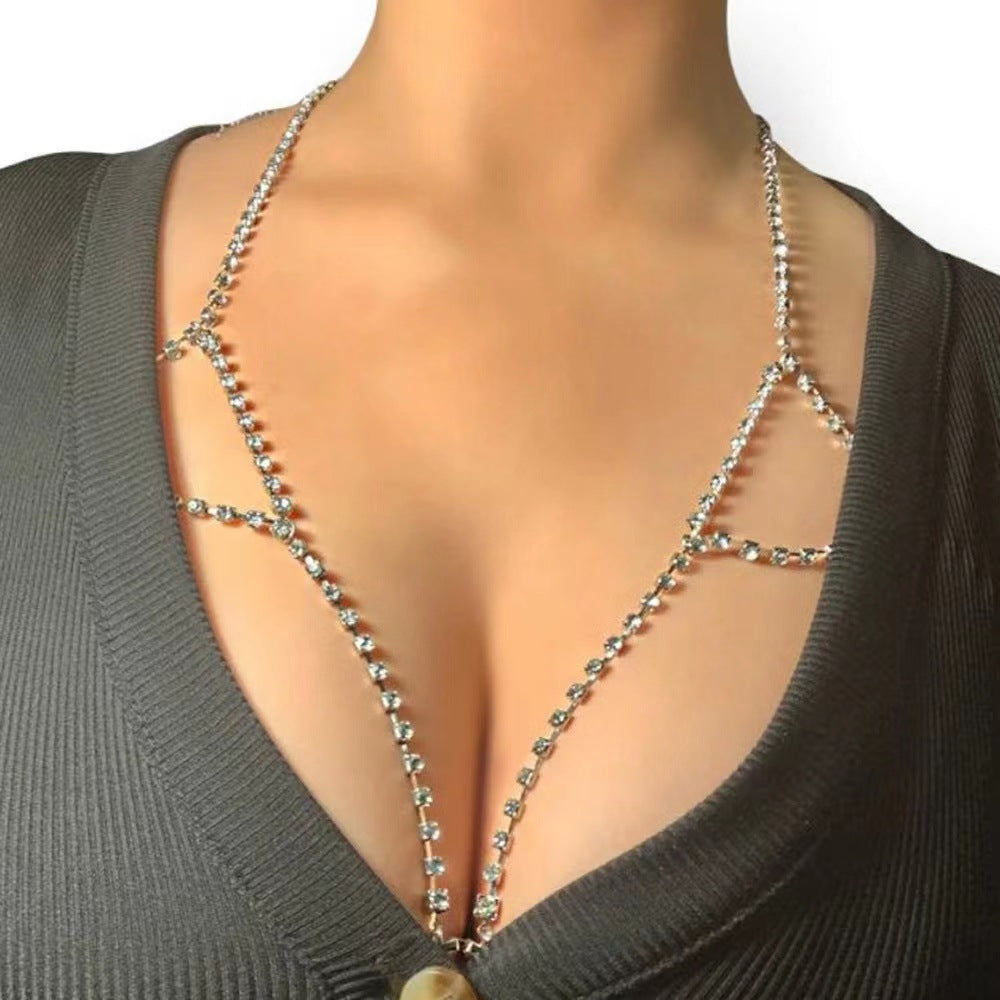 Rhinestone Halter Body Chain