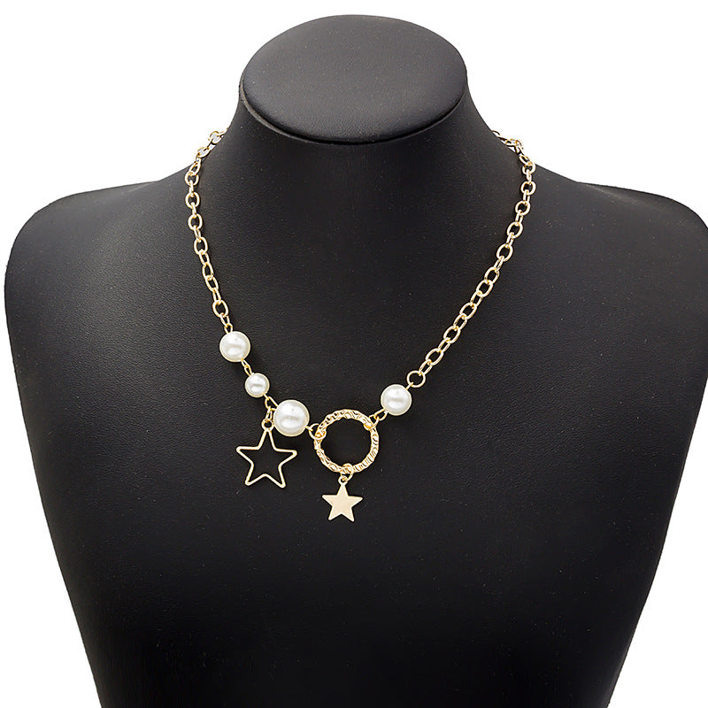 Stars Pearl Decor Necklace