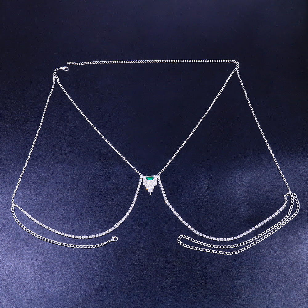 Crystal Rhinestone Chest Bracket Body Chain