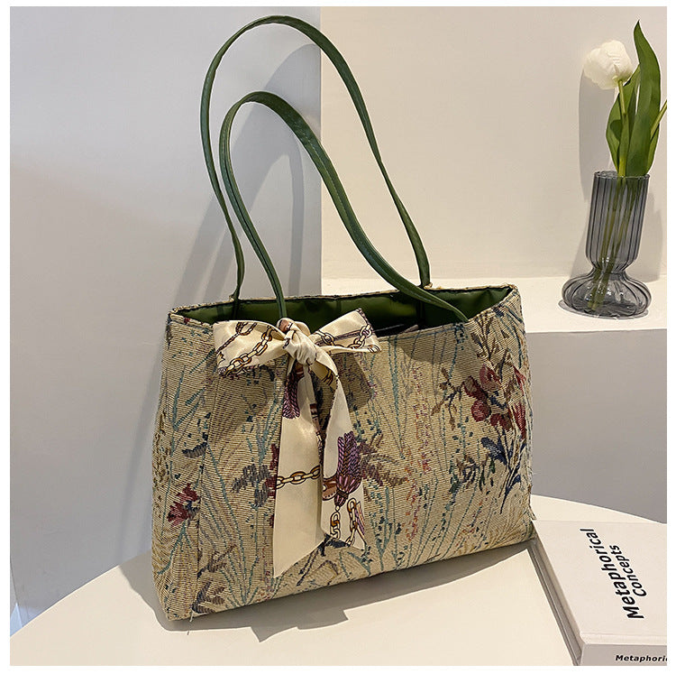 Jacquard Floral Oil Painting Tote Bags - M I I X A S