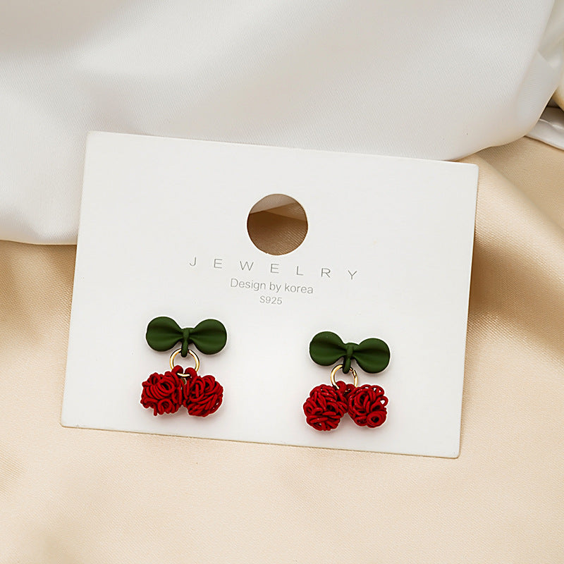 Red Cherry Stud Earrings