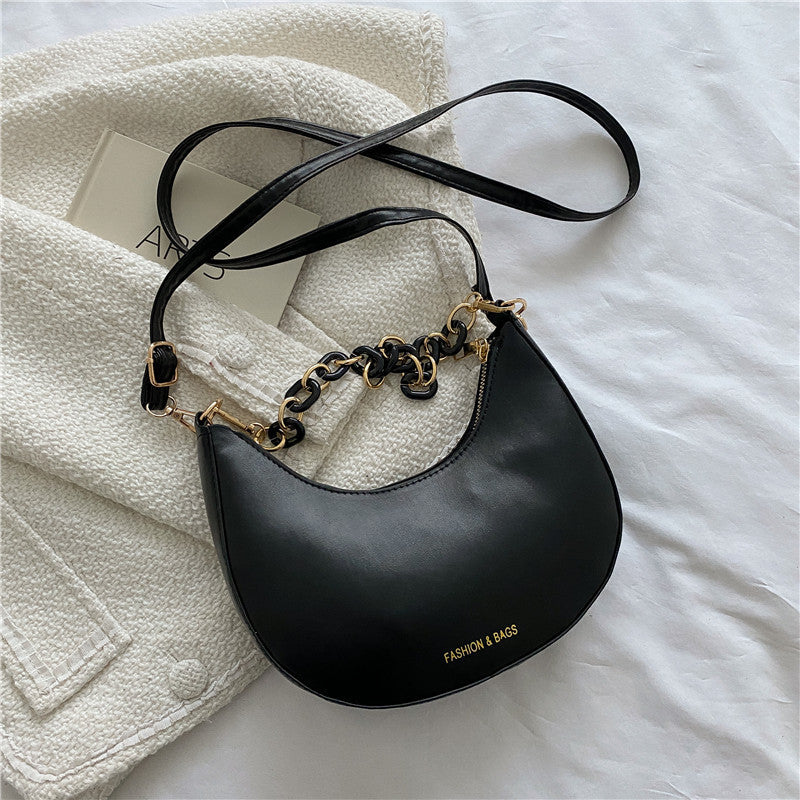 U-Shaped Front Chain Crossbody Bag - M I I X A S