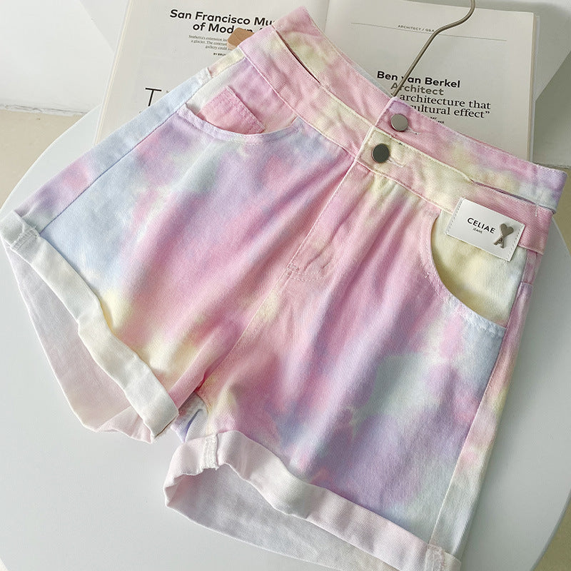 Tie Dye Denim Shorts Pants - M I I X A S