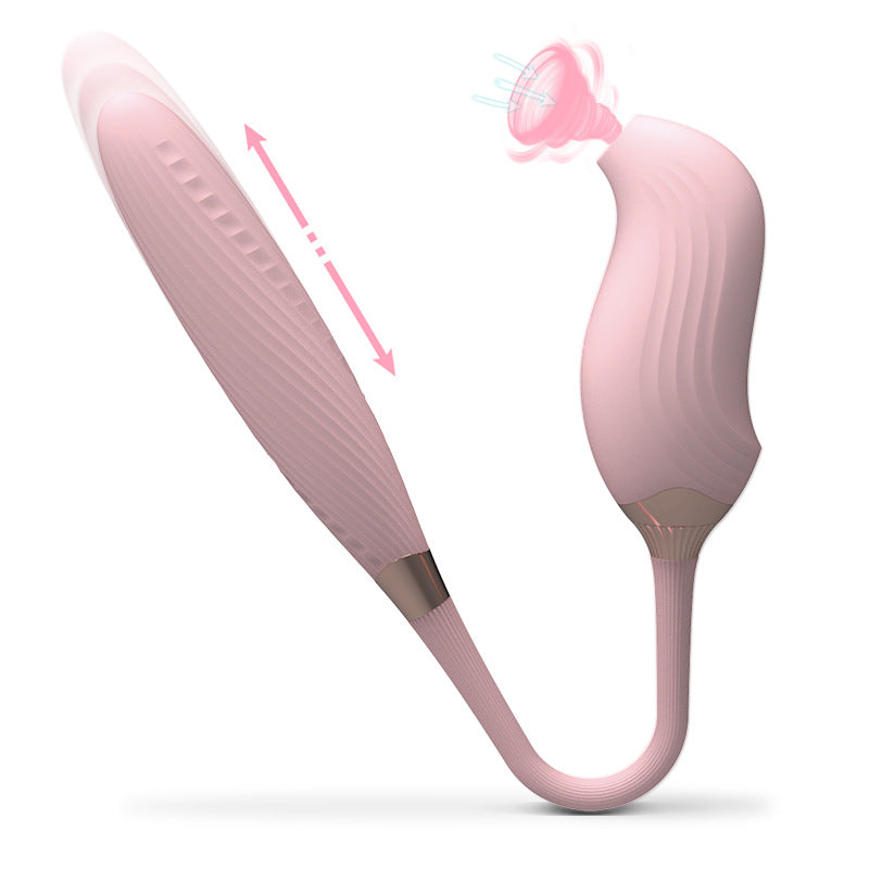 Rechargeable Sex Toy Double Head Heating Vibrator Clitoral Suction - M I I X A S