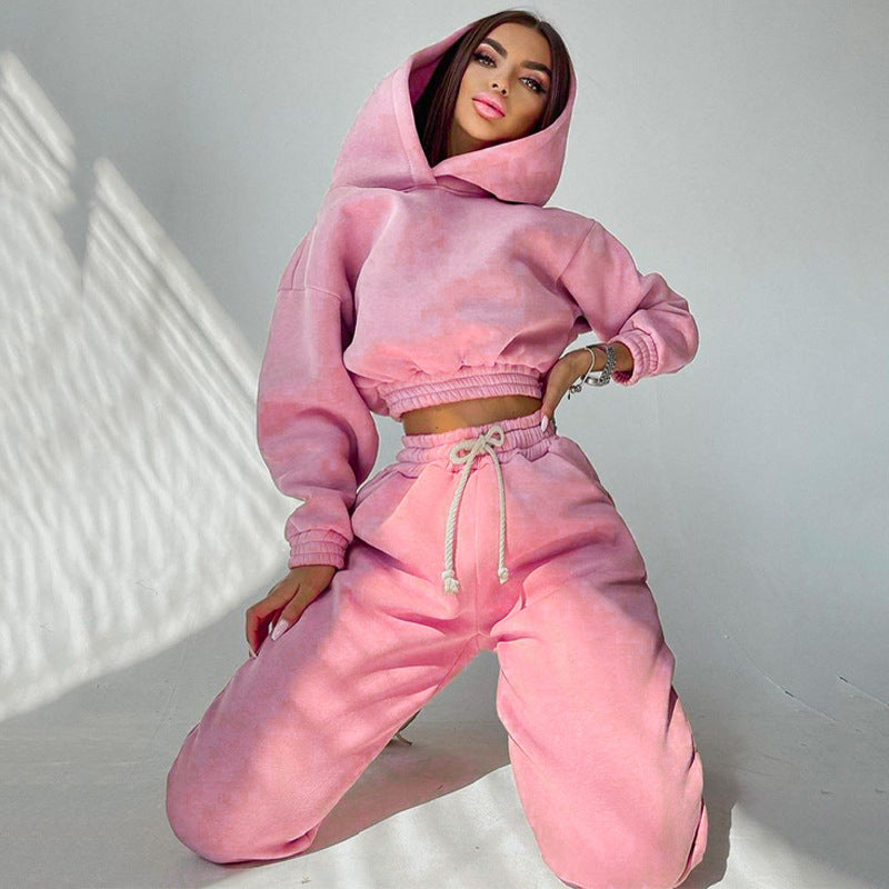 Hoodies Top Track Pant Two Piece Set