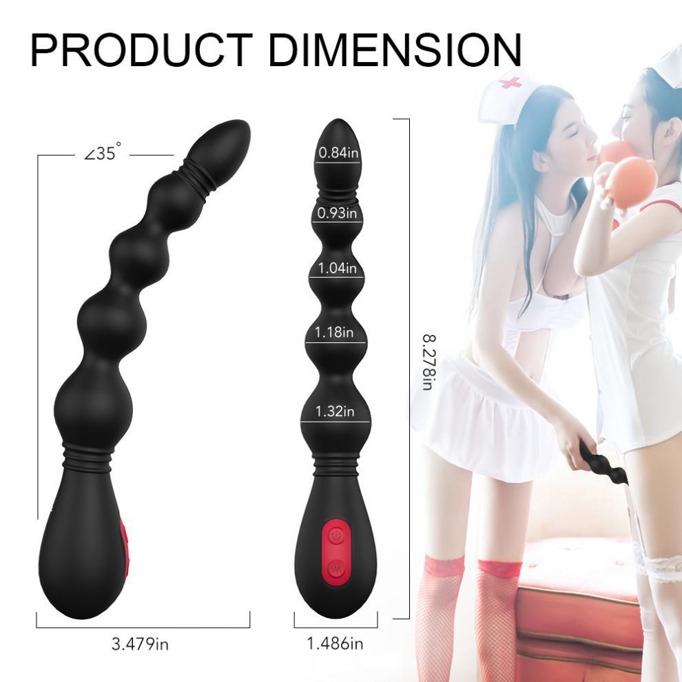 Men/Couple Butt Beads Self-Heating Anal Vibrator Prostate Massager - M I I X A S