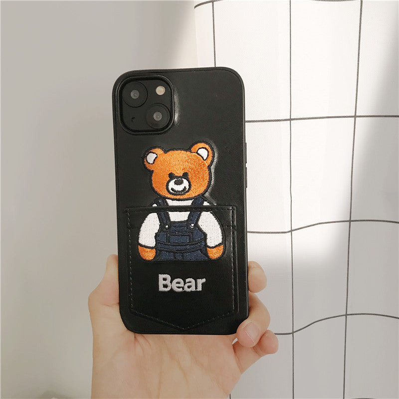 Cute Bear Card Slot iPhone Cases