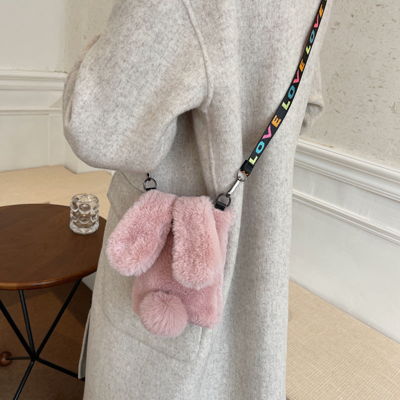 Fluffy Bunny Ear Crossbody Bag - M I I X A S