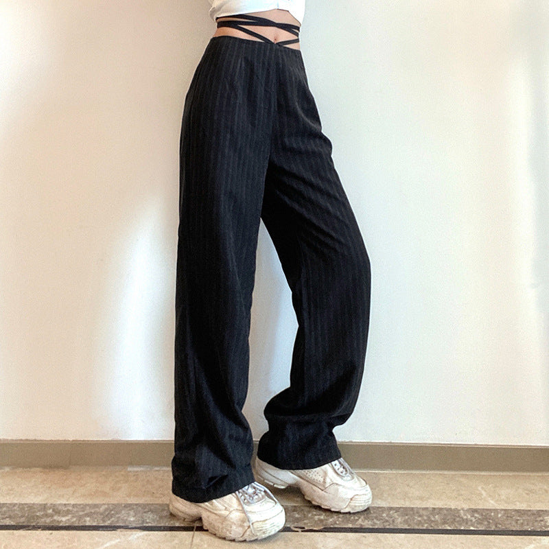 Women's Straps Wrap Straight Pant