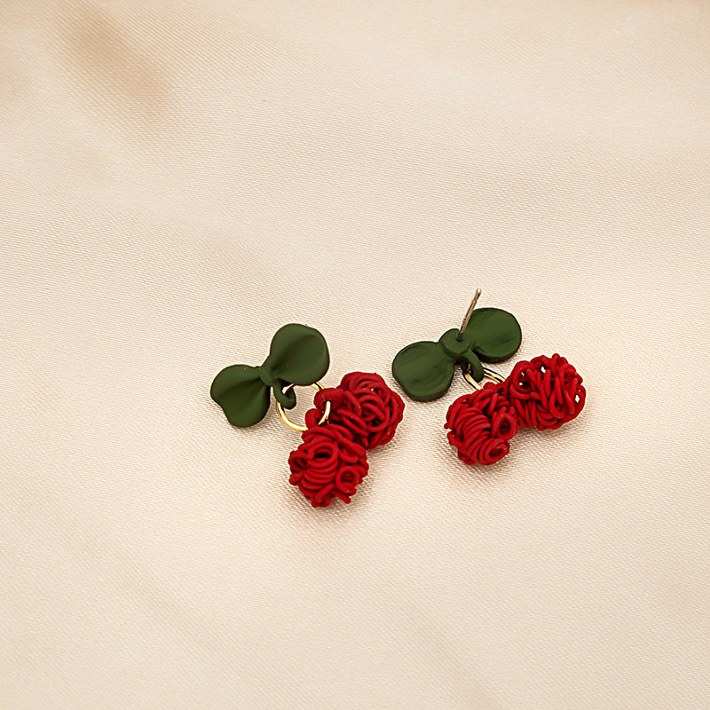 Red Cherry Stud Earrings