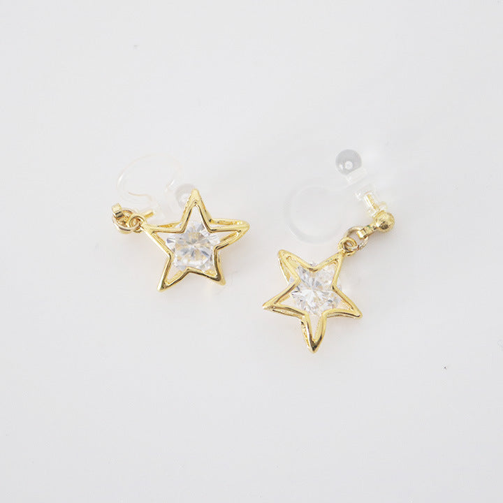 Stars Zircon Earrings/Clip on Earrings