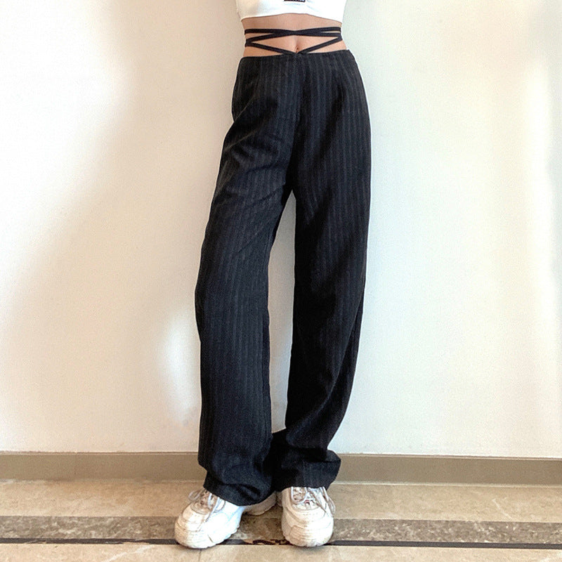 Women's Straps Wrap Straight Pant