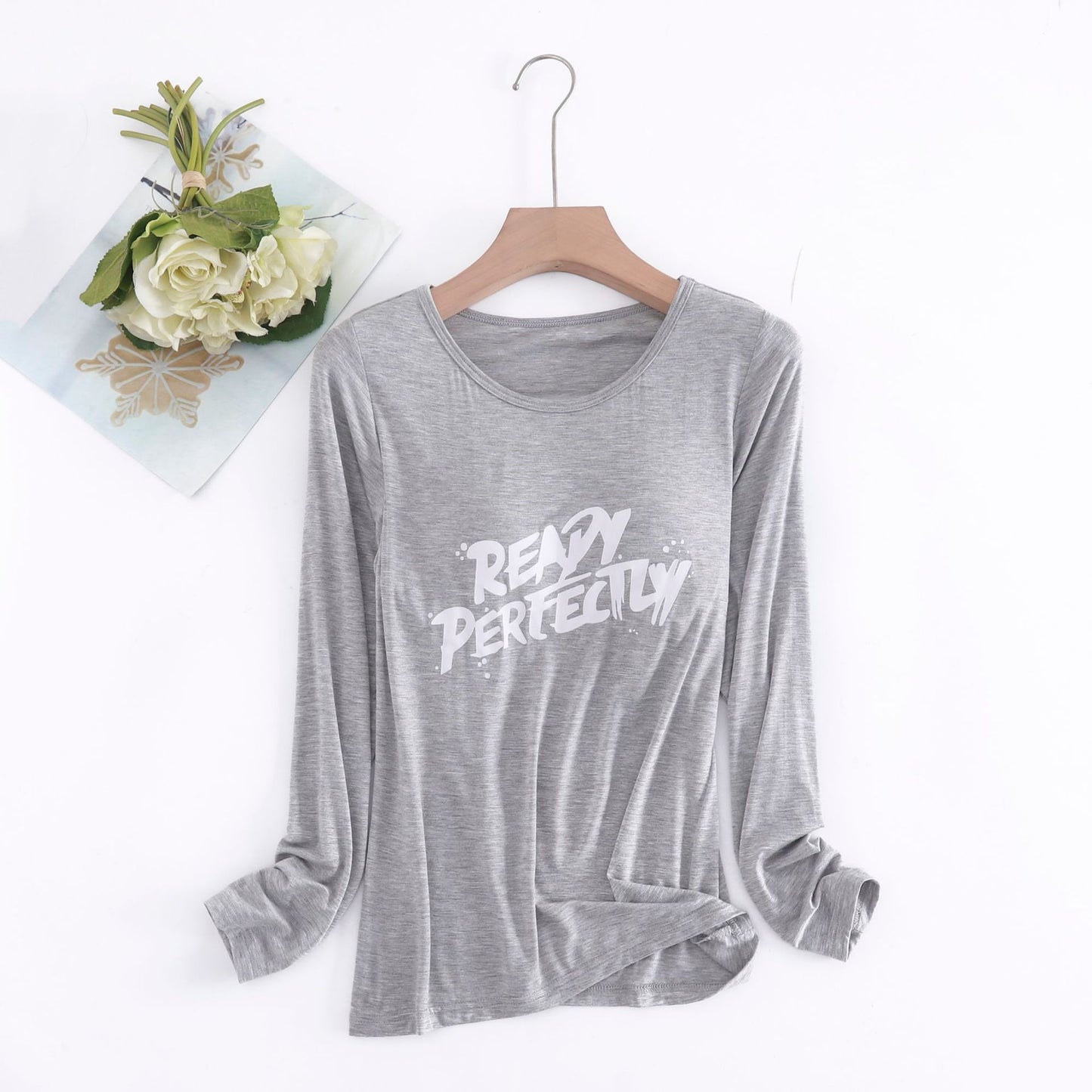 Modal Built-In Bra Padded Slogan Tee - M I I X A S