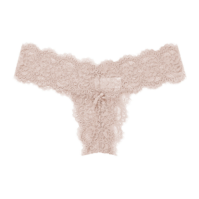 Floral Lace Scallop Trim Thong - M I I X A S