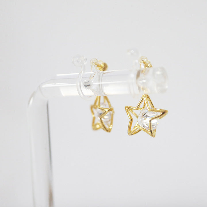 Stars Zircon Earrings/Clip on Earrings