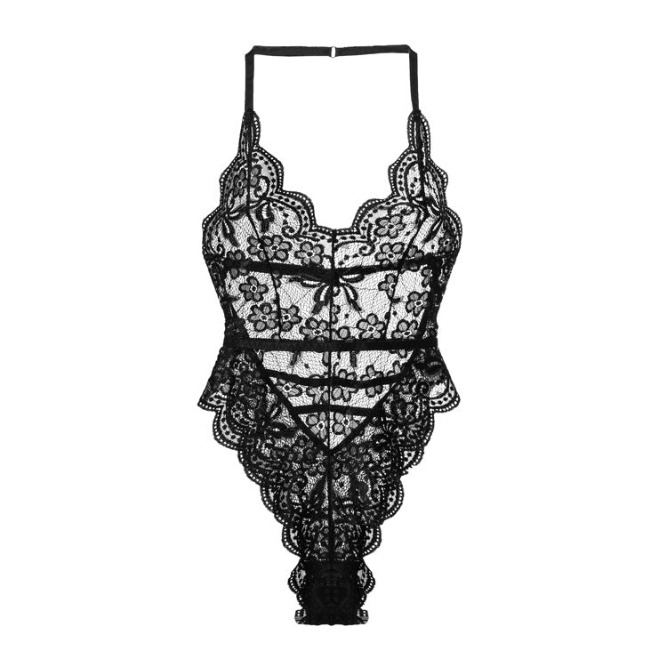 Women Sexy Floral Lace Bodysuit.