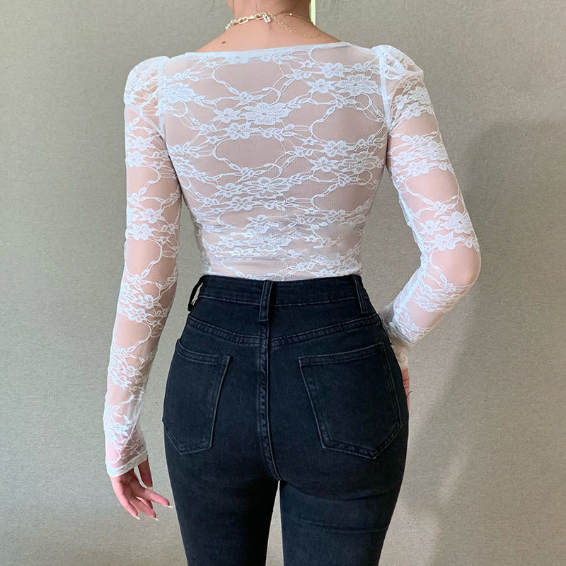 Lace Long Sleeve Top Shirts Women