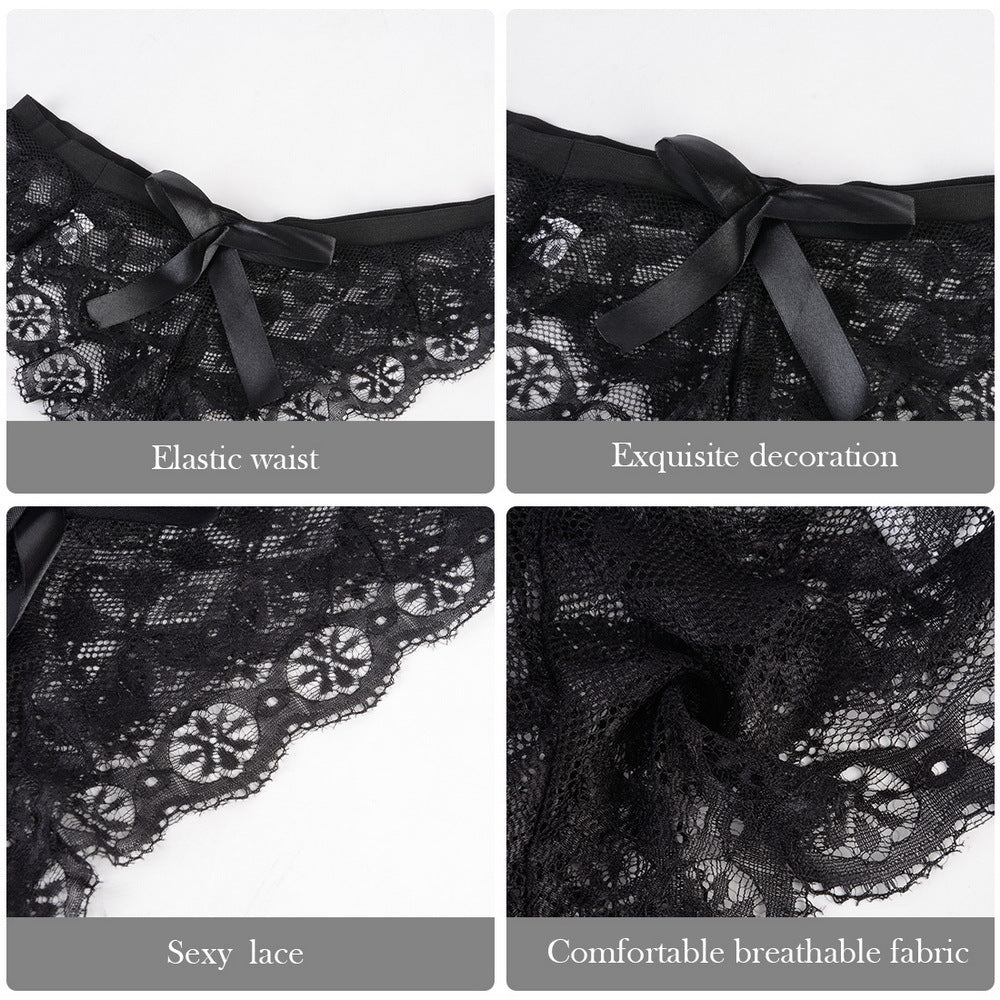 Women Floral Lace Thong Ribbon - M I I X A S