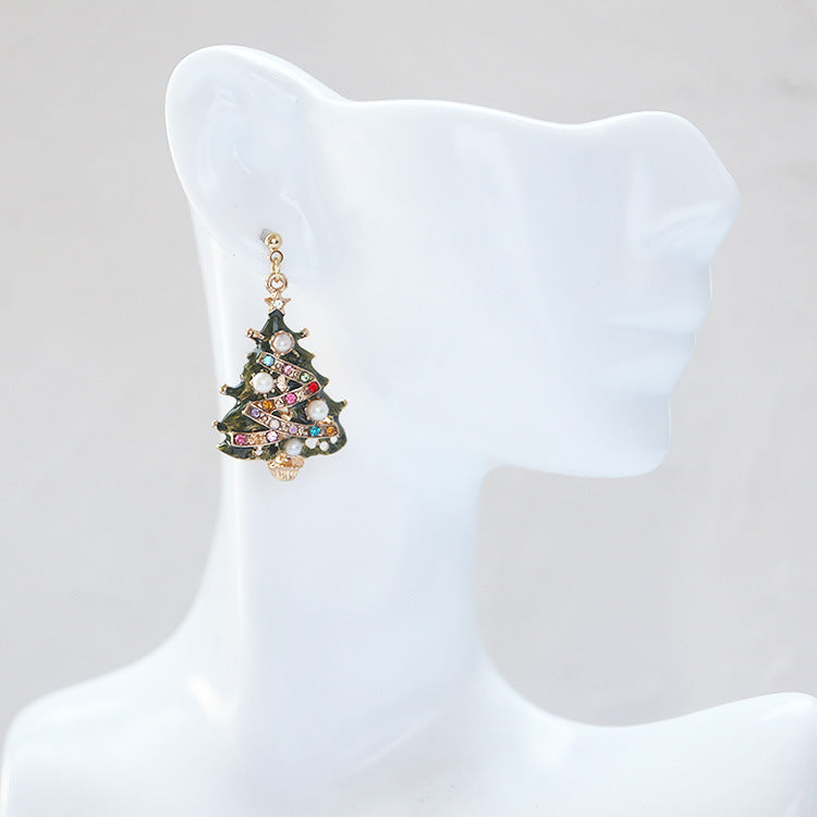 Christmas Tree Wreath/Cross Decor Earrings/Clip on Earrings