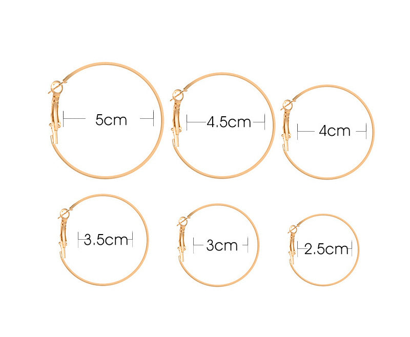 Hoop Earring 6 Pcs Set