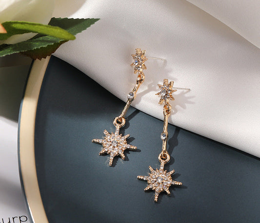 Rhinestone Gold Plated Earrings