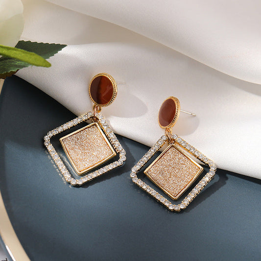 Rhinestone Gold Plated Earrings